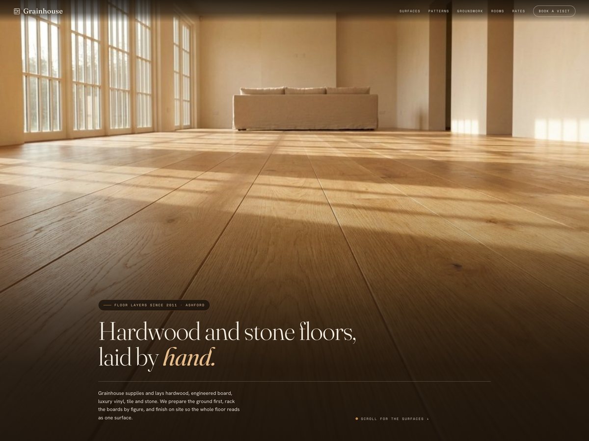 Grainhouse flooring concept homepage